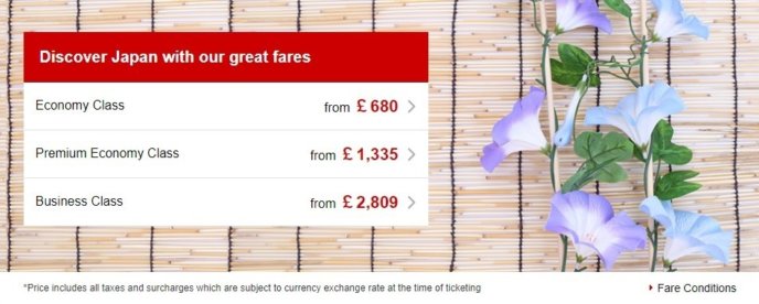 Jal British Airways Heathrow To Haneda Special Fares 2017