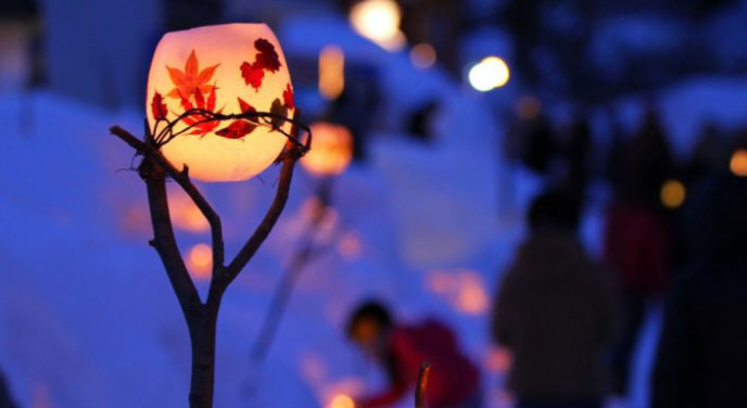 Otaru Snow Light Path Crop