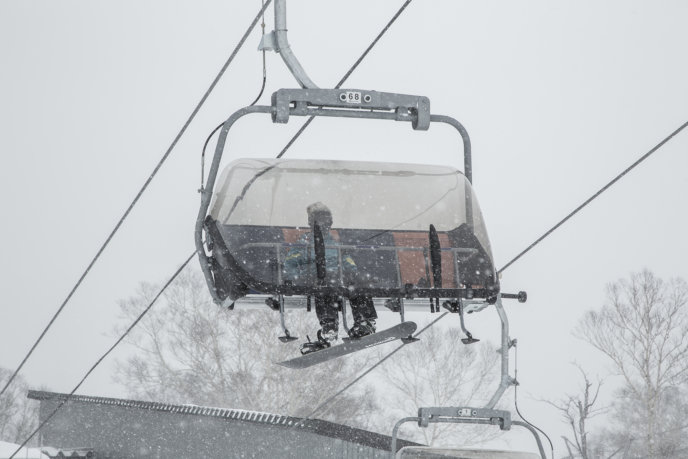 Rider on King Quad Lift #3 at Grand Hirafu