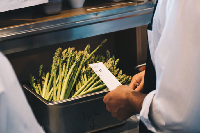 ​Local asparagus ready for prep