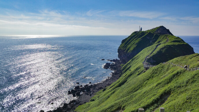 Cape Kamui Shakotan Peninsula Summer Sea Of Japan Blue Sky 2016 Lr