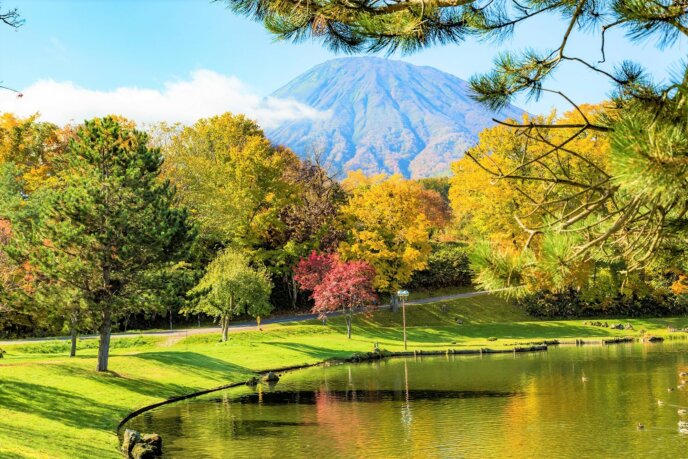 Fukidashi Park Spring And Mt Yotei