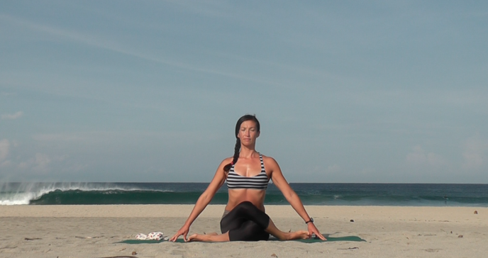 Kanami Anderson Powder Yoga Waves At The Beach