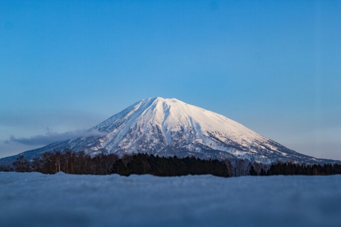 Mt Yotei Blue Skies From Kutchan Town