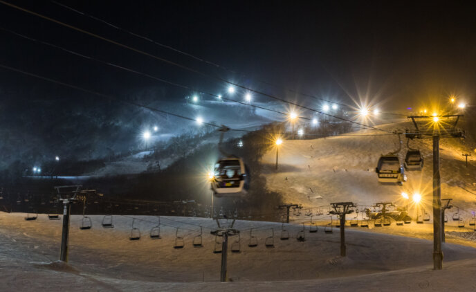 Night Ski Lights Grand Hirafu 01 24 18 7