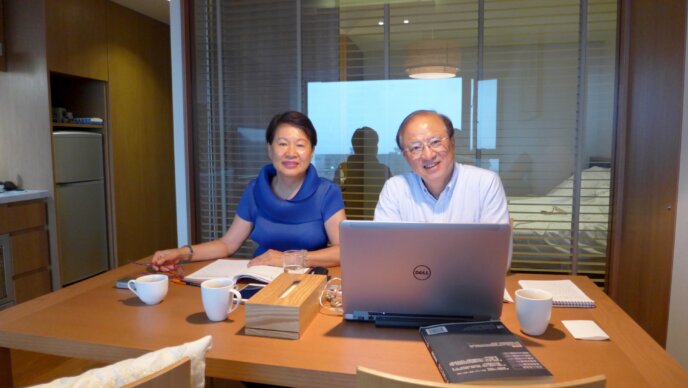 Tsung Chung Kao Studying With His Wife