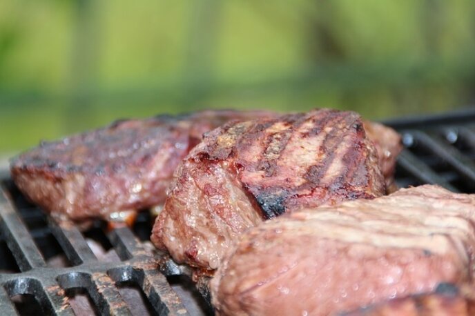 grilled steak on a bbq barbecue pixabay stock image