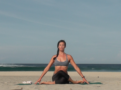 Kanami Anderson Powder Yoga Waves At The Beach