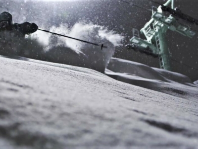 Night Skiing in powder under Grand Hirafu's oldest lift