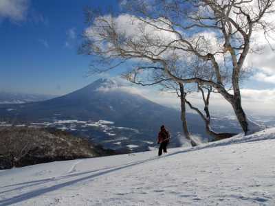 春スキーと羊蹄山